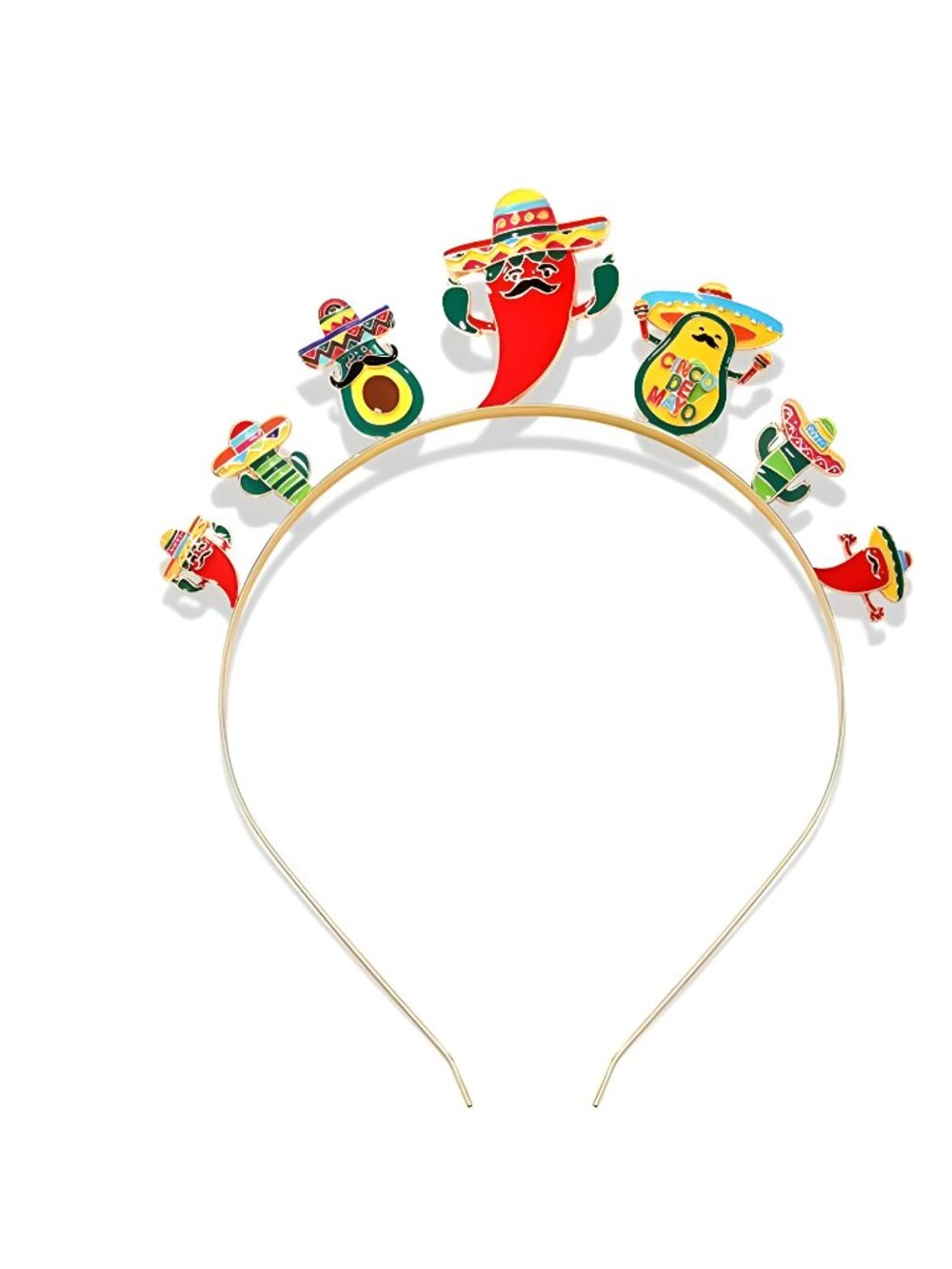 Cinco De Mayo Headbands for Women Colorful Sombrero Avocado Cactus Headband